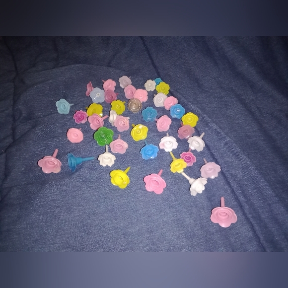 Unbranded Kitchen Mid Century Modern Flower Candle Cake Toppers Set